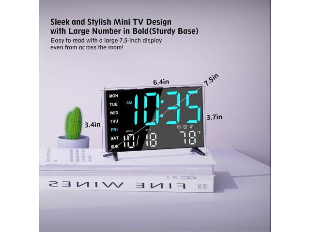 Mirror Digital Loud Alarm Clock,Indoor Temperature,USB Charging Port,Dimmer,Dual Alarms,Adjustable Volum,12/24H,Snooze,Perfect for Bedroom and...