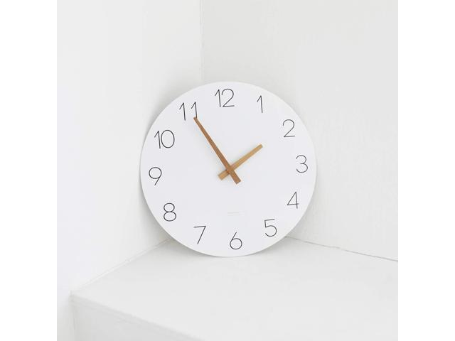 mooas Flatwood Wall Clock, Analog Wall Clock, Silent Non-Ticking 12 inch Modern Wall Clocks Battery Operated for Office, Home, Bathroom, Kitchen,...