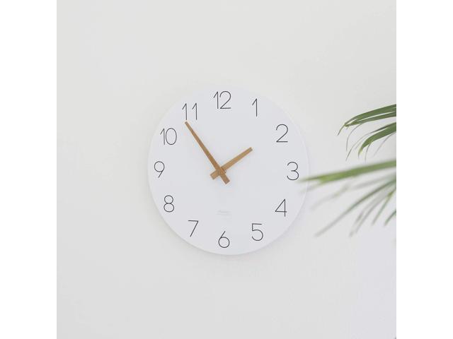 mooas Flatwood Wall Clock, Analog Wall Clock, Silent Non-Ticking 12 inch Modern Wall Clocks Battery Operated for Office, Home, Bathroom, Kitchen,...
