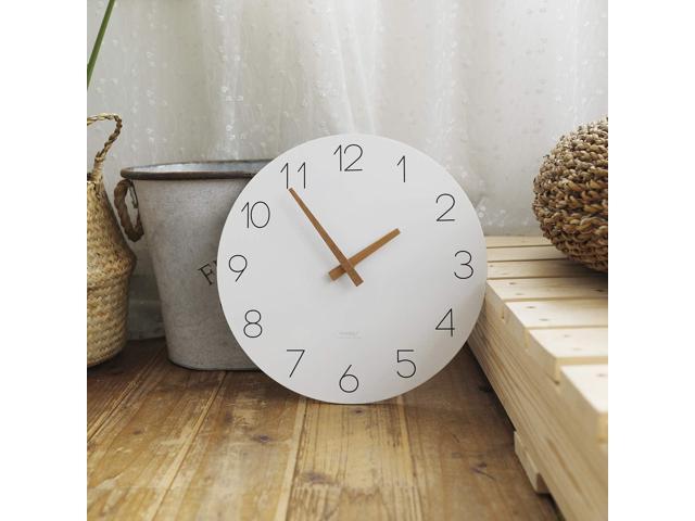 mooas Flatwood Wall Clock, Analog Wall Clock, Silent Non-Ticking 12 inch Modern Wall Clocks Battery Operated for Office, Home, Bathroom, Kitchen,...