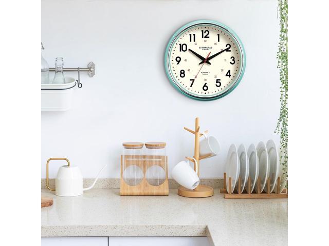 Wall Clock Metal 12.4' Vintage Retro Wall Clocks Countryside Style Silent Non Ticking Easy to Read for Living Room, Kitchen, Bedroom, Office,...