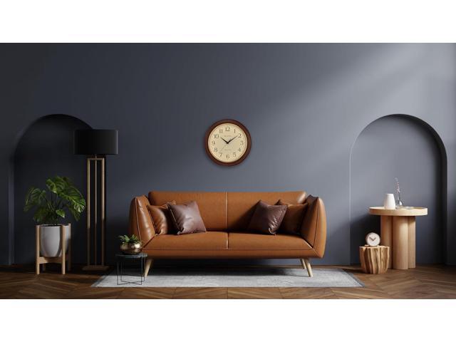 Bulova Atomic Time 2 Analog Wall Clock C5004 12.4' Wooden Frame, Sets Time Automatically Quartz Movement Battery Operated Classic Design