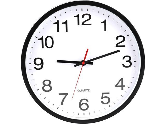 12 Inch Wall Clock, Modern Wall Clocks Battery Operated, Silent Non-Ticking Analog Classic Clock Decorative,Black