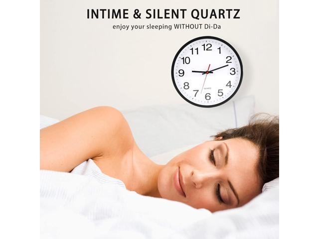 12 Inch Wall Clock, Modern Wall Clocks Battery Operated, Silent Non-Ticking Analog Classic Clock Decorative,Black