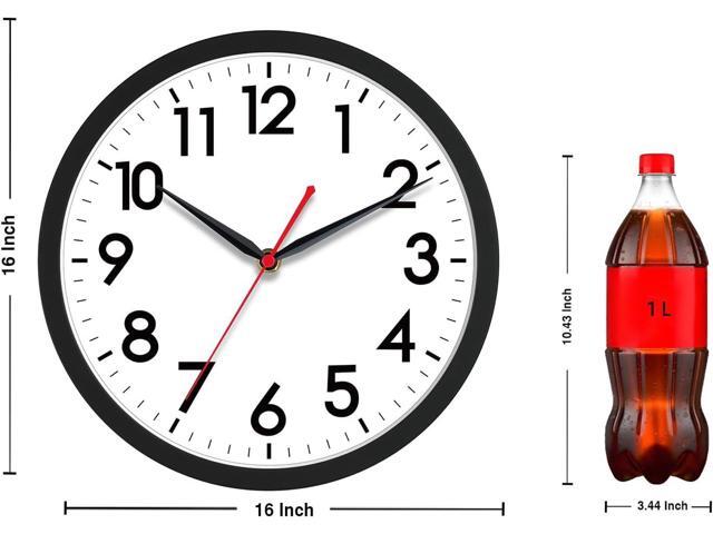 AKCISOT 16 Inch Wall Clock Large Silent Non-Ticking Wall Clocks Battery Operated - Analog Classic Clock Decorative for Living Room, Office, Home,...