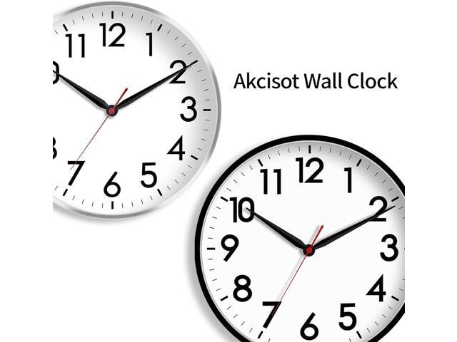 AKCISOT 16 Inch Wall Clock Large Silent Non-Ticking Wall Clocks Battery Operated - Analog Classic Clock Decorative for Living Room, Office, Home,...
