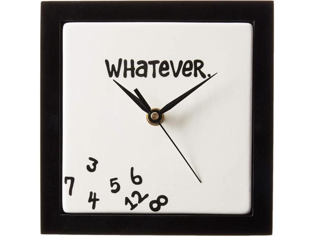 Enesco Whatever. Scrambled Numbers Always Late 7.5 x 7.5 Inch Square Hanging Wall Clock