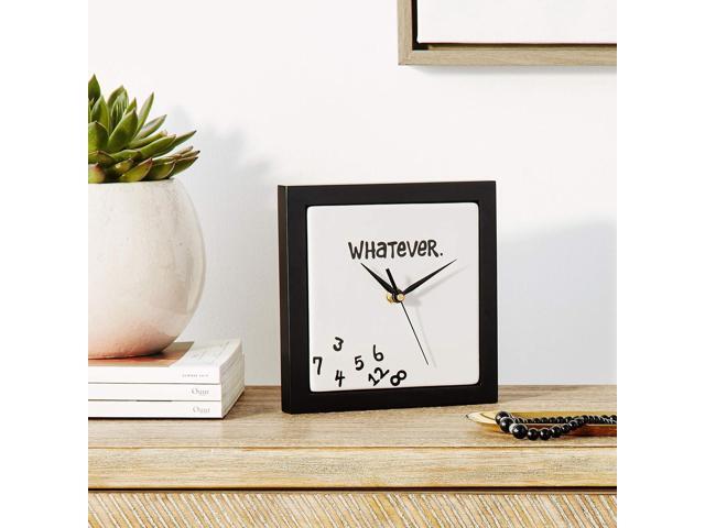 Enesco Whatever. Scrambled Numbers Always Late 7.5 x 7.5 Inch Square Hanging Wall Clock