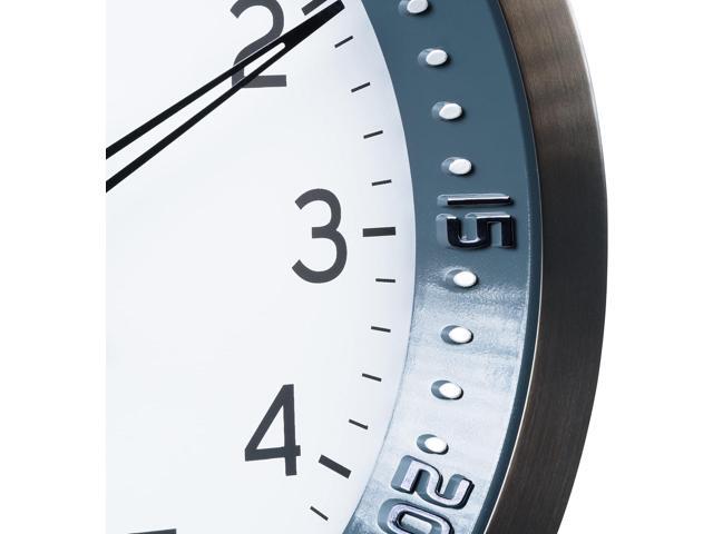 La Crosse Technology 404-54667-INT 10-Inch Atomic Chapter Ring Stainless Steel Analog Clock