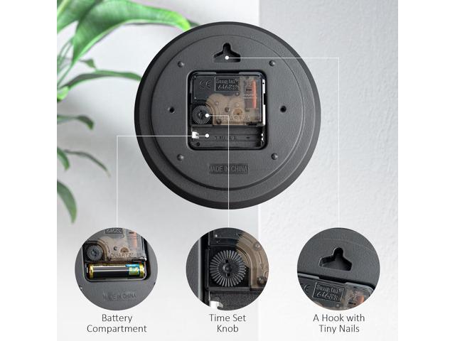 Wall Clock 12 Inches Non-Ticking Wall Clocks Battery Operated Large Easy to Read with Stereoscopic Dial Ultra-Quiet Movement Quartz for Office...
