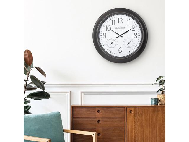 La Crosse Technology 404-89027-INT 18-inch Indoor/Outdoor Brown Atomic Analog Wall Clock