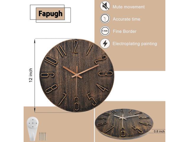Wall Clock Battery Powered 12 inch Silent Wall Clock, Exquisite Modern Style Decorative Clock, Suitable for Home, Office, School, Kitchen, Bedroom,...