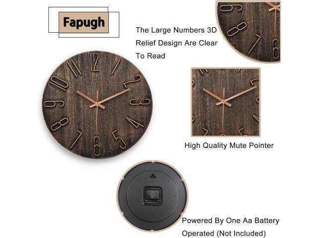 Wall Clock Battery Powered 12 inch Silent Wall Clock, Exquisite Modern Style Decorative Clock, Suitable for Home, Office, School, Kitchen, Bedroom,...