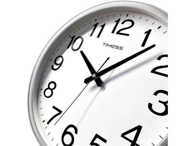 Wall Clock, 11 Inch Large Dial Non-Ticking Silent Battery Operated Quality Analog, Ultra-Quiet Movement Quartz, Timeless Stylish Clock, Ideal...