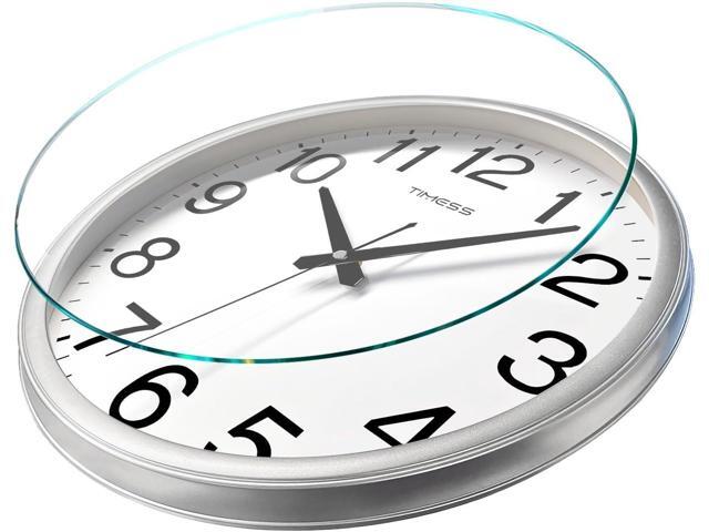 Wall Clock, 11 Inch Large Dial Non-Ticking Silent Battery Operated Quality Analog, Ultra-Quiet Movement Quartz, Timeless Stylish Clock, Ideal...