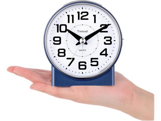 4.3' No Ticking Analog Alarm Clock,Silent Readable for Seniors,Easy to Set,Gradual Rise Alarm,Big Numbers,On/Off Switch on Side,Gentle...