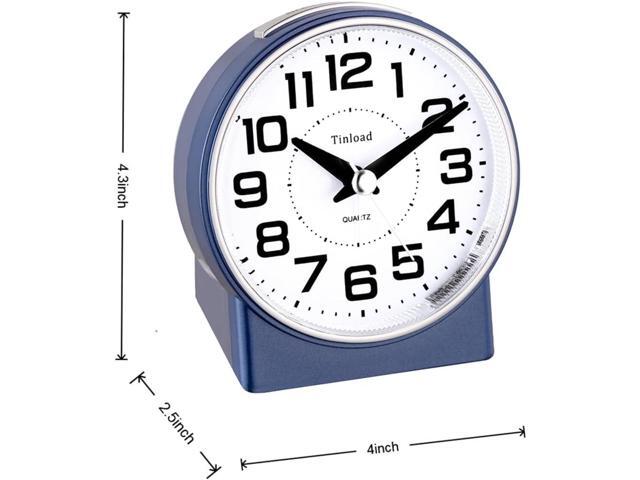 4.3' No Ticking Analog Alarm Clock,Silent Readable for Seniors,Easy to Set,Gradual Rise Alarm,Big Numbers,On/Off Switch on Side,Gentle...