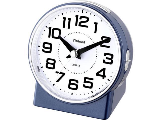 4.3' No Ticking Analog Alarm Clock,Silent Readable for Seniors,Easy to Set,Gradual Rise Alarm,Big Numbers,On/Off Switch on Side,Gentle...