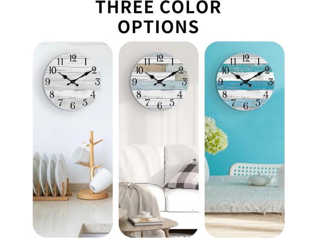 Wall Clock Battery Operated 12 Inch Silent Non Ticking Coastal Design Country Rustic Retro Decorative for Bathroom Kitchen Living Room Bedroom