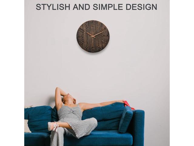 Wall Clock Battery Powered 12 inch Silent Wall Clock, Exquisite Modern Style Decorative Clock, Suitable for Home, Office, School, Kitchen, Bedroom,...