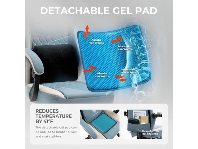 Dowinx Gaming Chair Breathable Fabric Game Chair with Gel Pad and Storage Bag, Comfortable Gamer Chair with Pocket Spring Cushion, Ergonomic...