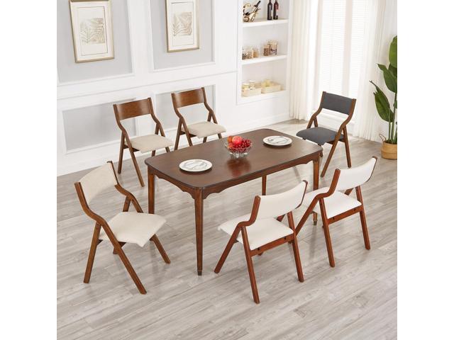 Ball & Cast Modern Folding Chairs Folding Dining Room Chairs Set of 2, 18' Seat Height, Taupe