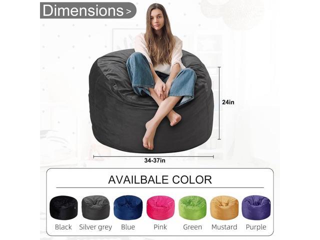 HABUTWAY Bean Bag Chair 3Ft Luxurious Velvet Ultra Soft Fur with High Rebound Memory Foam Bean Bag Chairs for Adults Plush Lazy Sofa with Fluffy...