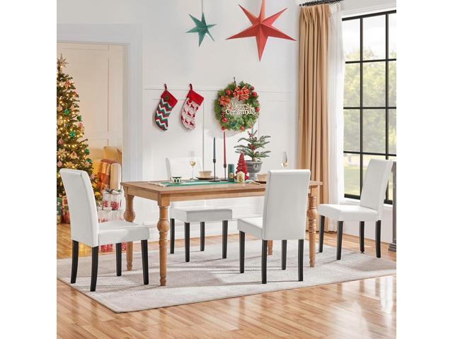 Yaheetech Dining Chairs Set of 4 PU Leather Upholstered Parsons Dining Chairs with Solid Wood Legs for Kitchen/Living Room/Restaurant, Modern...
