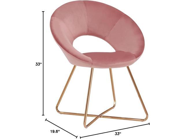 DUHOME Modern Accent Velvet Chairs Single Sofa Comfy Upholstered Arm Chair Mid-Century Leisure Lounge Chairs with Golden Metal Frame Legs 1 PCS Pink