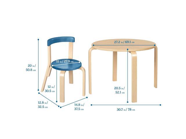 ECR4Kids Bentwood Table and Curved Back Chair Set, Kids Furniture, Contemporary, 5-Piece