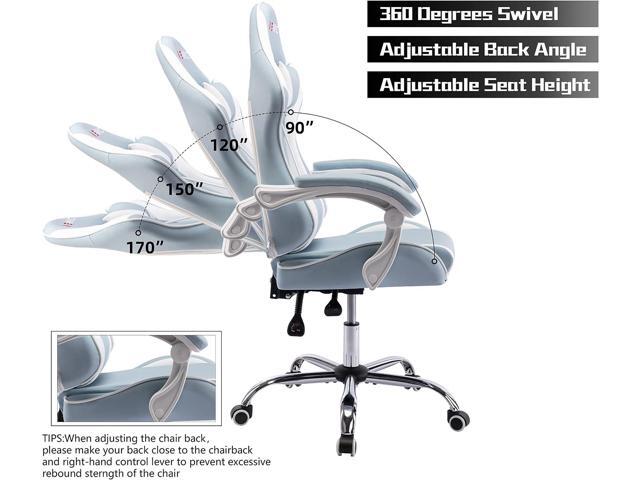 ALEAVIC Gaming Chair for Adults, High Back Ergonomic Computer Gaming Chair with Headrest and Lumbar Support, Blue