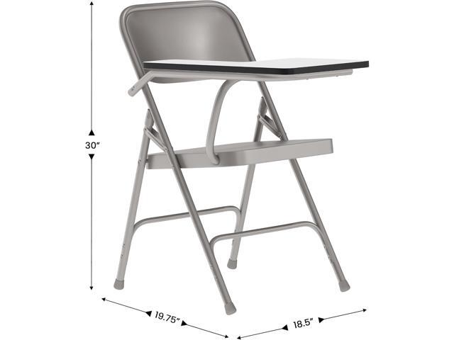 Flash Furniture Rutherford Steel Folding Chair with Right Handed Tablet Arm, Commercial Foldable Conference Room Tablet Arm Chair, Set of 2, Gray