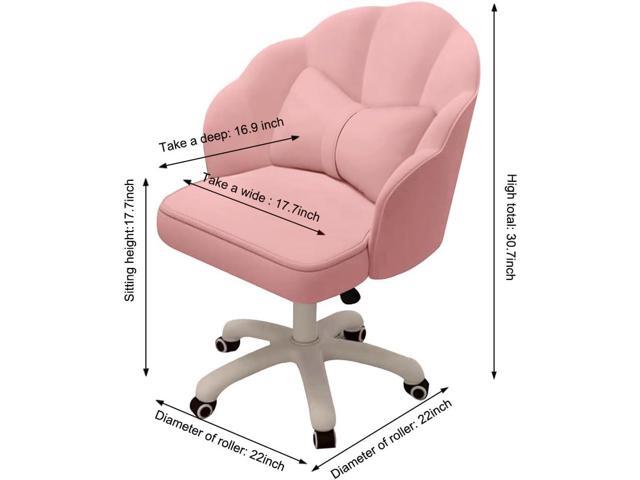 Vanity Chair Velvet Petal Desk Chair Upholstered Modern Tufted Home Office Chair with Back, Height Adjustable Computer Task Chair for Bedroom...