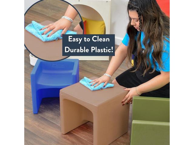 Children's Factory 3-in-1 Cube Chair for Kids, Flexible Seating Classroom Furniture, 1-Pack, Sky Blue