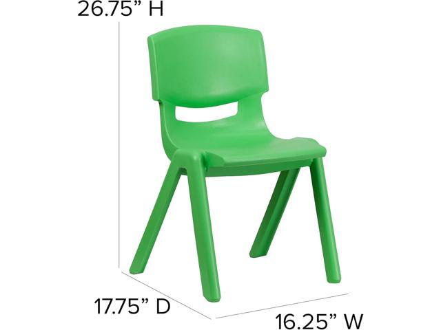Flash Furniture Whitney 2 Pack Green Plastic Stackable School Chair with 15.5' Seat Height