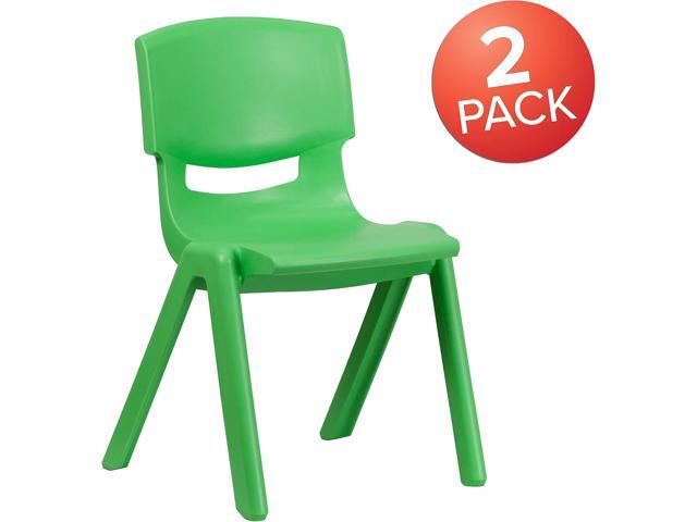 Flash Furniture Whitney 2 Pack Green Plastic Stackable School Chair with 15.5' Seat Height