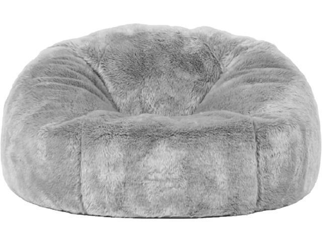 (No Filler) 6FT Giant Bean Bag Chair Cover Soft Faux RH Fur Sofa Bed Washable Bean Bag Couch Cover for Adult and Kids with Liner