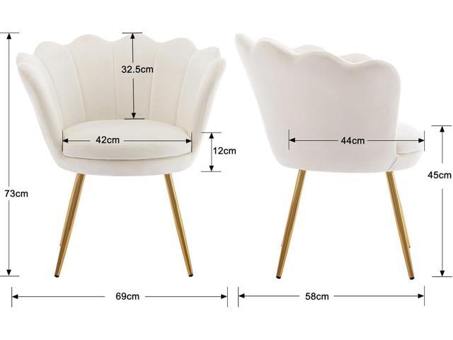chairus Small Accent Chair for Living Room, Velvet Gold Cute Vanity Chair with Back for Makeup Room, Upholstered Shell Shaped Office Guest Modern...