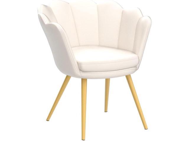 chairus Small Accent Chair for Living Room, Velvet Gold Cute Vanity Chair with Back for Makeup Room, Upholstered Shell Shaped Office Guest Modern...