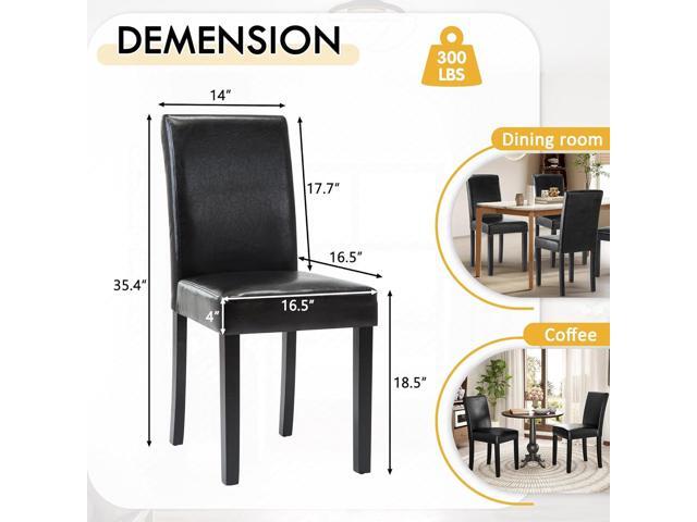 LSSPAID Dining Chairs Set of 4, PU Leather Padded Upholstered Modern Parson Chair, Dining Room Chairs with Solid Wood Legs for Kitchen Living Room,...