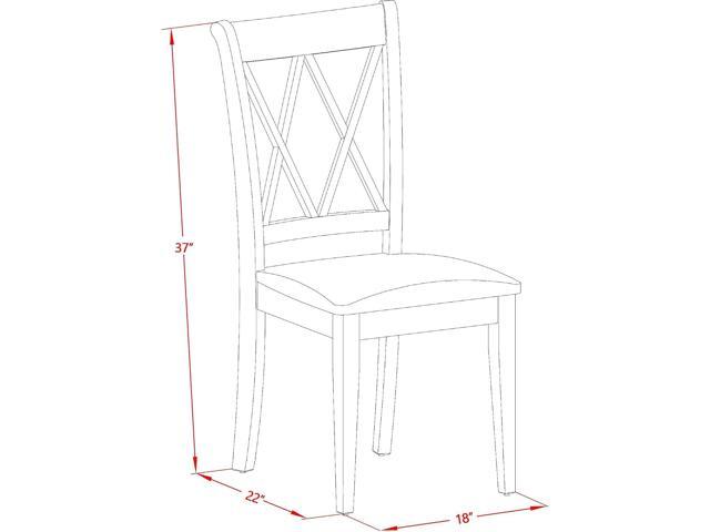 East West Furniture CLC-LWH-W Clarksville Dining Room Chairs - Double Cross Back Wood Seat Chairs, Set of 2, Linen White