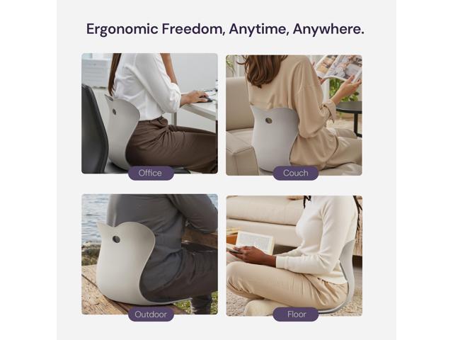 CABEVIBE M1 Ergonomic Chair Back Support Lumbar Support Seat Back Support Pain Relief Space Memory Foam Seat, Portable for Office Chair, Black