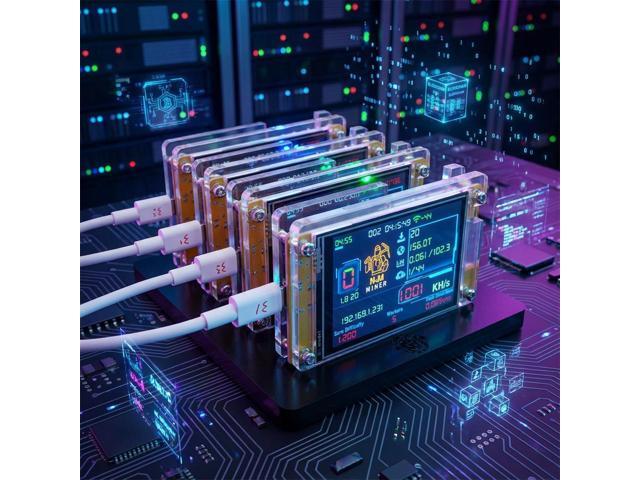 4PCS Bitcoin Miner NerdMiner V2 NMMiner ESP-WROOM-32 ESP32 Development Board 2.8 inch Smart Display Lucky Miner Hashrate Module 980KH/s Crypto Solo...
