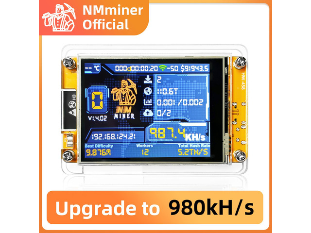 Bitcoin Miner NerdMiner V2 NMMiner ESP-WROOM-32 ESP32 Development Board 2.8 inch Smart Display Lucky Miner Hashrate Module 980KH/s Crypto Solo...