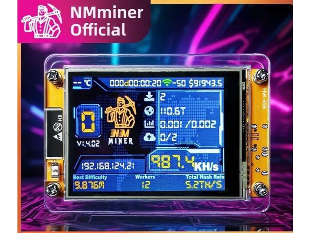 NMMiner NerdMiner 980KH V2 Hashrate ESP32 Miner Lucky 2.8 Inch Smart Screen Bitcoin Miner Single Lot ESP32-2432S028R
