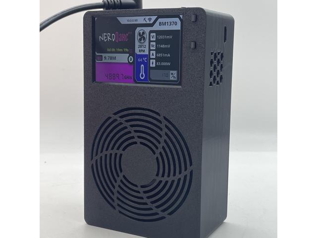 New Bitaxe NerdQaxe++black BTC mining machine, with a computing power of 4.8TH/s, power consumption of 75W, and power supply