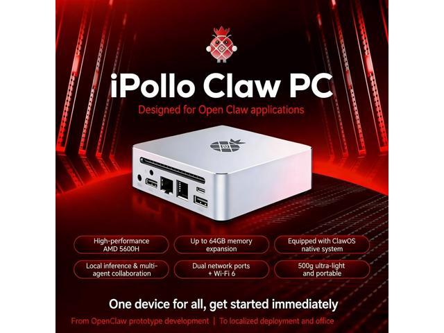 The iPollo mini PC features an AMD Ryzen 5 5600H processor, comes pre-installed with Windows 11 Professional, 8GB of DDR4 memory, and a 256GB NVMe...