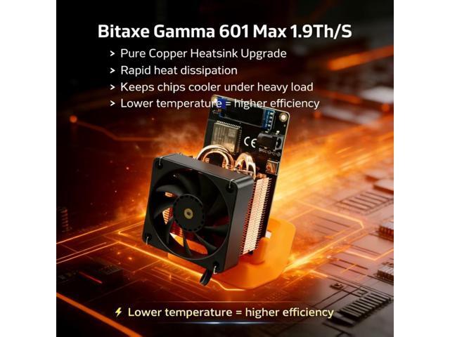 2026 New Model Bitaxe Gamma 601 Max 1.9Ths Ultimate Edition Fully upgrade the heat dissipation system Bitcoin Miner Crypto ASIC Miner