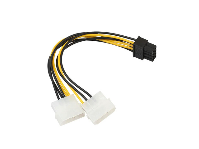 18cm 8(6+2) Pin to Dual 4 Pin Graphics Video Card Power Cord Adapter Cable