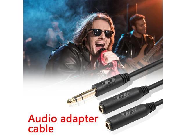 1/4 6.35 mm Male to Dual 1/4 6.35 mm Female Adapter Splitter Stereo Audio Cable